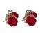 mollensiuer Hair Clip, 2Pcs Mini Rhinestone Hair Claws Clip Velvet Rose Hair Clip Hair Clamp Clip Rose Hair Barrettes, Wine Red, 3.1*2.4cm, for Women Girls