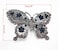 AKOAK Amazing Fashion Butterfly Hairpin Blue Crystal Headwear Barrette Hair Clip Headwear Accessories Jewelry