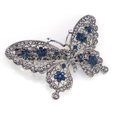 AKOAK Amazing Fashion Butterfly Hairpin Blue Crystal Headwear Barrette Hair Clip Headwear Accessories Jewelry