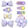 Bow Hair Clips for Girls - 8 Pack Purple Cute Toddler Hair Clips, Barrettes &amp; Bows, Alligator Lined Snap Clips, Baby Girls Hair Accessories for Little Kids, Children &amp; Teens