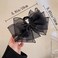 2 PCS Bow Hair Claw Clips Black Mesh Tulle Hair Clips With Diamond Large Sweet Hair Accessories Shark Clip Headwear Ponytail Holder for Thick Hair Women and Girls Straight Curly Daily Party Date Work