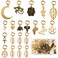 Messen 20 PCS Locs Hair Jewelry Braids Hair Clips Adjustable Hair Cuffs 15 Styles Vintage African Pendant Hair Charms Butterfly Shell DIY Locs Hair Accessories (Bronze and Gold)