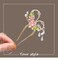 Metal Flower Hair Stick,2 PCS Floral Hairpin Hair Chopsticks Hair Clip Chignon Pin Hair Decor Hair Accessories for Women Girls 036