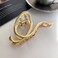 Metal Hair Claw Clips for Thin Hair Large Irregular Hair Clips 4.5" Gold Claw Clip Q Shape Punk Style Hair Claw Clamp Strong Hold Nonslip Big Hair Clip Hair Styling Accessories for Women Girls(Gold)