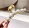 Hair Clip, Large Pearl Gold Metal Hair Claw Clips, Nonslip Hair Accessories for Thick Long Hair, Birthday Gift for Women, Girls, Daughters, Girlfriends