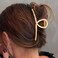 CASDRE Metal Hair Claw Clips Gold Large Hair Clips Non Slip Hair Catch Barrette Jaw Clamps Fashion Strong Hold Hair Accessories for Women (Pack of 2)