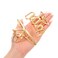 CASDRE Metal Hair Claw Clips Gold Large Hair Clips Non Slip Hair Catch Barrette Jaw Clamps Fashion Strong Hold Hair Accessories for Women (Pack of 2)