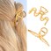 CASDRE Metal Hair Claw Clips Gold Large Hair Clips Non Slip Hair Catch Barrette Jaw Clamps Fashion Strong Hold Hair Accessories for Women (Pack of 2)