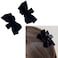 Black Velvet Bow Hair Claw Clips and Barrettes for Women and Girls - Bowknot Hair Accessories, 2 Pcs Small Claws Clips