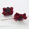 Mini Velvet Bow Knot Hair Claws - Small Red Bowknot Claw Clips for Women &amp; Girls - No Slip Bow Jaw Clips 2Pcs