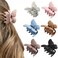 AWAYTR 6PCS Hair Clip, 2 Inch Butterfly Claw Clips for Women Girls Small Nonslip Butterfly Jaw Clips for Thick Hair and Strong Hold, Pack of 6, Solid color(blue+black+white+brown+fan+coffee)