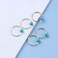 Boho Tribal Turquoise Circle Hair Jewelry Set: Dreadlock Hair Loop Clips, Gold Braid Rings and African Braid Decorations
