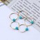 Boho Tribal Turquoise Circle Hair Jewelry Set: Dreadlock Hair Loop Clips, Gold Braid Rings and African Braid Decorations