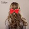 5.5 Inch Grosgrain Hair Bow Clip For Woman And Girls (Red)