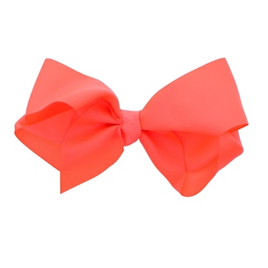 5.5 Inch Grosgrain Hair Bow Clip For Woman And Girls (Neon Orange)