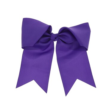 Jumbo Bow Clip with Tails (Dark Purple)