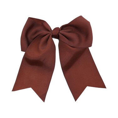 Dark Brown Jumbo Bow Clip with Tails