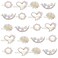 MIAO JIN Hair Clip, 20PCS Rhinestone Flower Hair Clip Bobby Pin, Bling Crystal Love Pins Handmade Metal Headwear Hair Clips for Women's and Girls' Hair Accessories