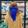 2Pcs Silky Satin Hair Ribbons - Sapphire Blue Long Tail Coquette Clips, Aesthetic Accessories for Women