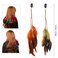 6Pcs Clip in Feather Hair Extension, Handmade Feather Extension, Women Halloween Costume Hair Accessories, Bohemian Hippie Hair Clips, Cosplay Native Tribal Feather Braided Beads Headdress