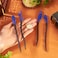 4 Pieces Wooden Hair Sticks for Women Natural Ebony (Black Sandalwood) with resin Handmade Carved Hair Pins Chinese Chignon Japanese Chopsticks for Long Hair Buns (Blue)