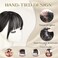 Bangs Hair Clip 360&deg; 3D Cover Clip in Bangs 100% Real Human Hair Toppers for Women Fake Bangs for Daily Wear (5 * 7 Light Brown)