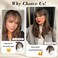 Bangs Hair Clip 360&deg; 3D Cover Clip in Bangs 100% Real Human Hair Toppers for Women Fake Bangs for Daily Wear (5 * 7 Light Brown)