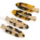 Canitor No Bend Hair Clips - Women's Resin Flat Tortoise Shell Clips for Hairstyling, Makeup, and Salon (4Pcs)