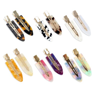 12 PCS No bend Hair Clips No Crease Hair Clips Styling Duck Bill Clips No Dent Alligator Hair Barrettes for Salon Hairstyle Hairdressing Bangs Waves Woman Girl Makeup Application (Acetate 12 colors)