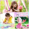 Hanaive 24 Pcs Rainbow Unicorn Clips Metal Clips Butterfly Snap Barrettes Cute Mermaid Hair Pins Sparkly Animal Hair Accessories for Toddlers Little Girls Birthday Party Gifts(Rainbow Pattern)