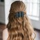 Noverlife 6PCS Leather Hair Barrettes with Stick, Square Shape Hair Accessories Set - Ponytail Holders, Clips with Wood Slide Stick for Women Girls