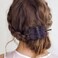 Noverlife 6PCS Leather Hair Barrettes with Stick, Square Shape Hair Accessories Set - Ponytail Holders, Clips with Wood Slide Stick for Women Girls