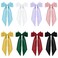 Nydotd Satin Oversized Hair Accessories - Big Silky Layered Bowknot Clips With Long Tails, French Style Ribbon Barrettes for Women and Girls