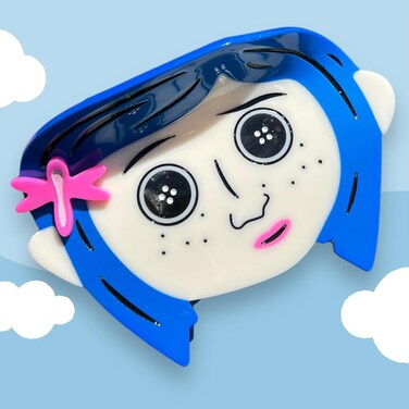 Button Eyes Coraline Hair Claw Clip, 1 Count (Pack of 1), Yellow