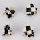 4pcs Checkered Small Flower Hair Clips for Women Girls Mini Tiny Claw Clips for Hair Styling Black and White Decorative Hair Accessories for Bangs Braids