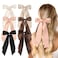 6PCS Silky Satin Hair Bows, Bow Hair Clips with Long Tail, Hair Ribbon Ponytail Holder Accessories, Alligator Metal Clips Hair Bows for Women Girls Toddler Holiday Gifts