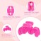 4-Piece Faux Fur Hair Accessories, Different Shapes, Strong Hold Non-Slip Clips for Thin/Medium Thick Hair (Pink)