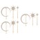 3 Sets/ 9pcs Stars and Moon Hair Clips Rhinestone Star Hair Pin Hair Barrettes