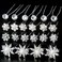 40 Pieces Bridal Hair Pins, Clips and Barrettes with Crystal Pearl Flowers, Women's Proms Hair Jewelry Accessories, Gift Stocking Stuffers for Girls