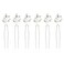Bridal Hair Accessories - Silver Rhinestone and Pearl Hair Clips, Crystal Flower and Leaf Hair Pins for Brides, Bridesmaids and Women (6 Pieces)