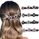 Braided Hair Clips for Women Sparkling Crystal Stone Hair Clip Rhinestone Four-Leaf Clover Chopped Hairpins Duckbill Clips 4Pcs