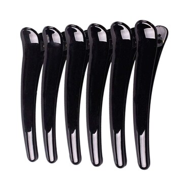 Fodattm 12PCS Professional Hairdressing Salon Duckbill Clip Plastic Non Slip Alligator Hairpin Simple Hairgrip Hair Clip Hair Barrettes for Hair Styling and Sectioning (Length -3.7in, Black)
