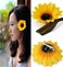 2Pcs 3.9" Sunflower Hair Alligator Clips Hair Accessories for Party Beach Vacation Wedding Bridal Barrettes