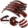 2Pcs Large Plastic Non-slip Hair Claw Clips Hairpin Clamp with Inner Teeth for Women Girls(Black+Brown)
