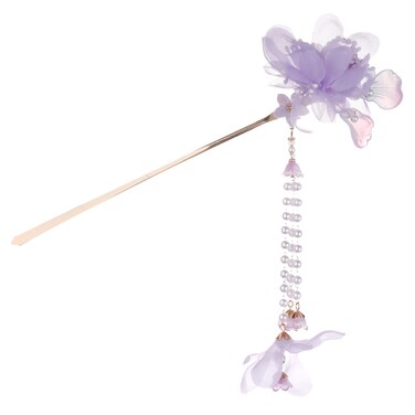 FOMIYES Hairpin Purple Hair Accessories - Tassel Hair Sticks, Flower Hair Sticks, Women's Hair Clips, Barrettes for Hanfu, Chinese Hair Bun Pins