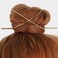 FRCOLOR 2pcs Curved Metal Hairpin Hair Accessories - Hair Clips for Women, Hair Bun Holder, Hair Cuffs, Gold Cage Clips