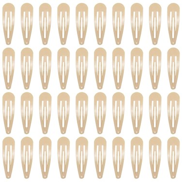 40 Counts Colorful Metal Snap Hair Clips 2 Inch Barrettes for Women Accessories (taupe)