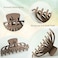 4.8 Inch Extra Large Claw Clips &amp; 4.1 Inch Big Square Claw Clips，Matte Colour Strong Hold Non-Slip Hair Clips Jaw Clip for Women for Thick Thin Hair. (Brown Black Beige)