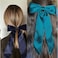 3pcs Long Tail Bow Hair Clips for Women, Silky Satin Hair Ribbon Bows Bowknot Barrettes Clip Big Bows for Women Girls Cute Hair Accessories (Navy blue Green Burgundy)