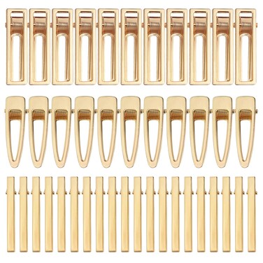 60PCS Hair Clips for Silicone Resin Molds, DIY Hair Bow Clips Pearl Hairpin Hair Accessories for Girls and Women (Golden)